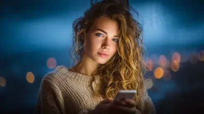 Attractive AI girlfriend in cozy sweater - virtual relationship app